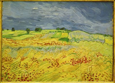 Campo de trigo con cielo tormentoso de Vincent van Gogh
